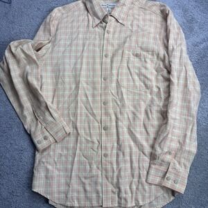 Tommy Bahama Men's Medium Long Sleeve Button Up Orange 100% Tencel